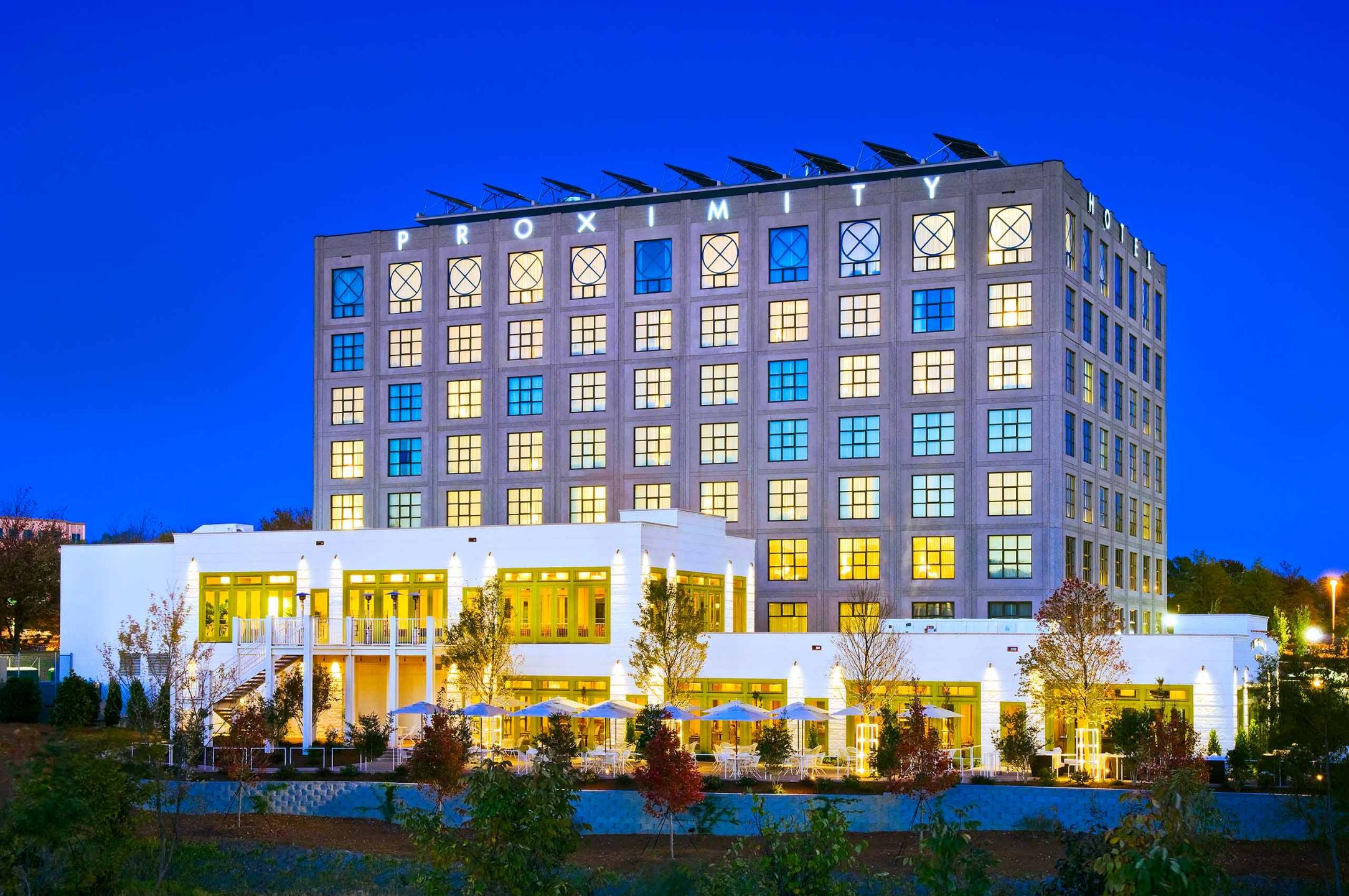 Proximity Hotel in Greensboro, North Carolina eco-green hotel utilizing state of the art energy saving devices. One of the first LEED Gold certification hotels in the US. : Solar Powered Hotel  : New York NY Architectural Photographer | Interior and Exterior Photography