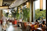 Whole Foods Market located on Houston St., NYC with interior design by SBLM in NYC and Bottinogrund in Austin, Texas. Client requested wide view and to have people interacting in the space. - ©2025 Salem Krieger All Rights Reserved NYC Photographer
