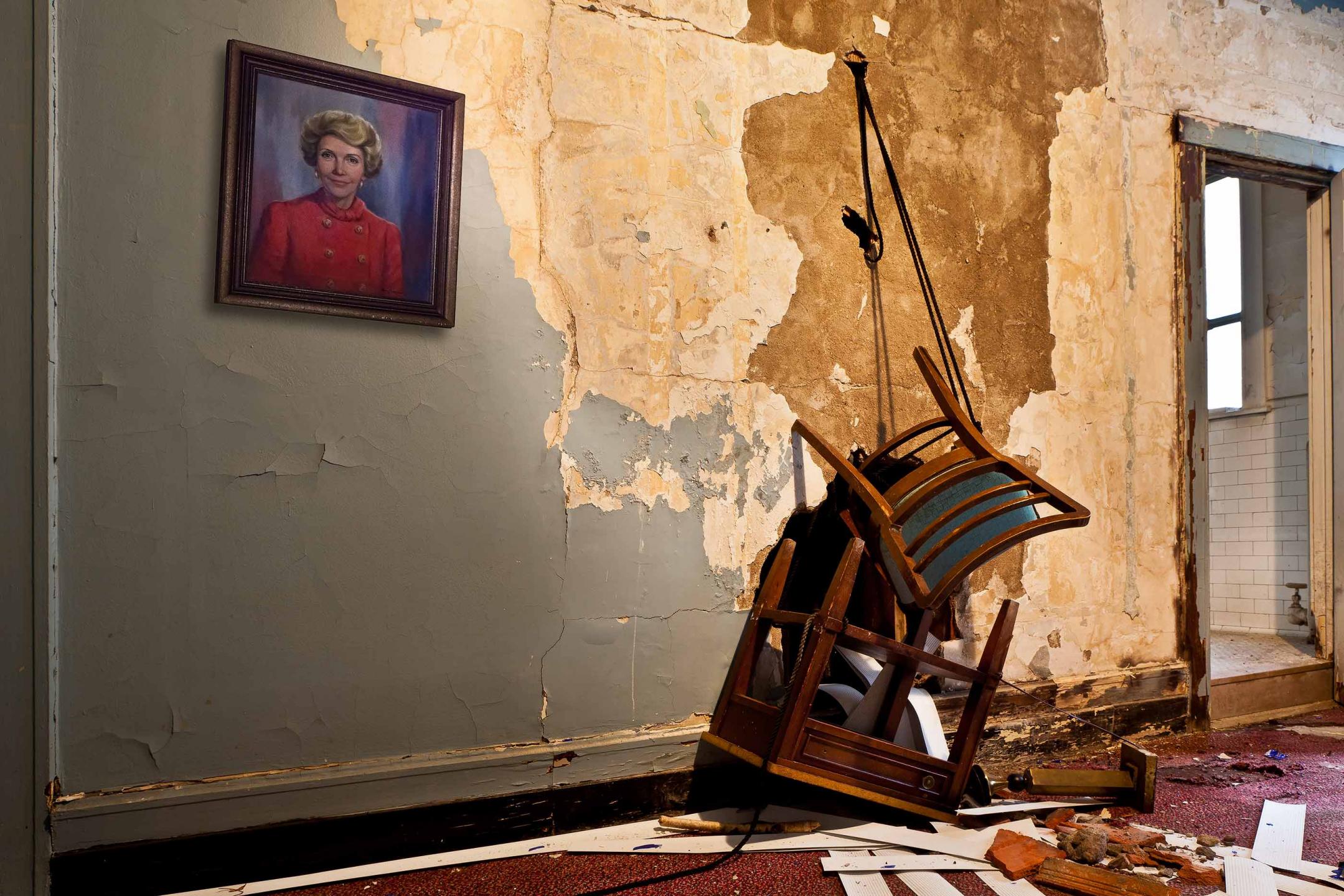 Hotel Lafayette, Buffalo, NY... renovation off the hotel for commercial and private spaces.  A room with a portrait of Nancy Reagan. : Construction Apartments  : New York NY Architectural Photographer | Interior and Exterior Photography