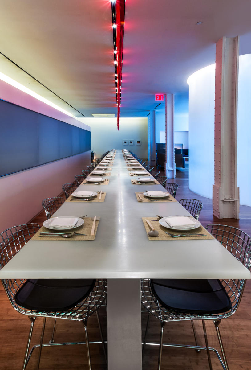 Restaurant 66 - Tribeca NYC by Jean Georges.  Resin table created and manufactured by ATTA, Inc. NY. Rosanne Percivalle and Karen Atta. : Miscellanous Projects : New York NY Architectural Photographer | Interior and Exterior