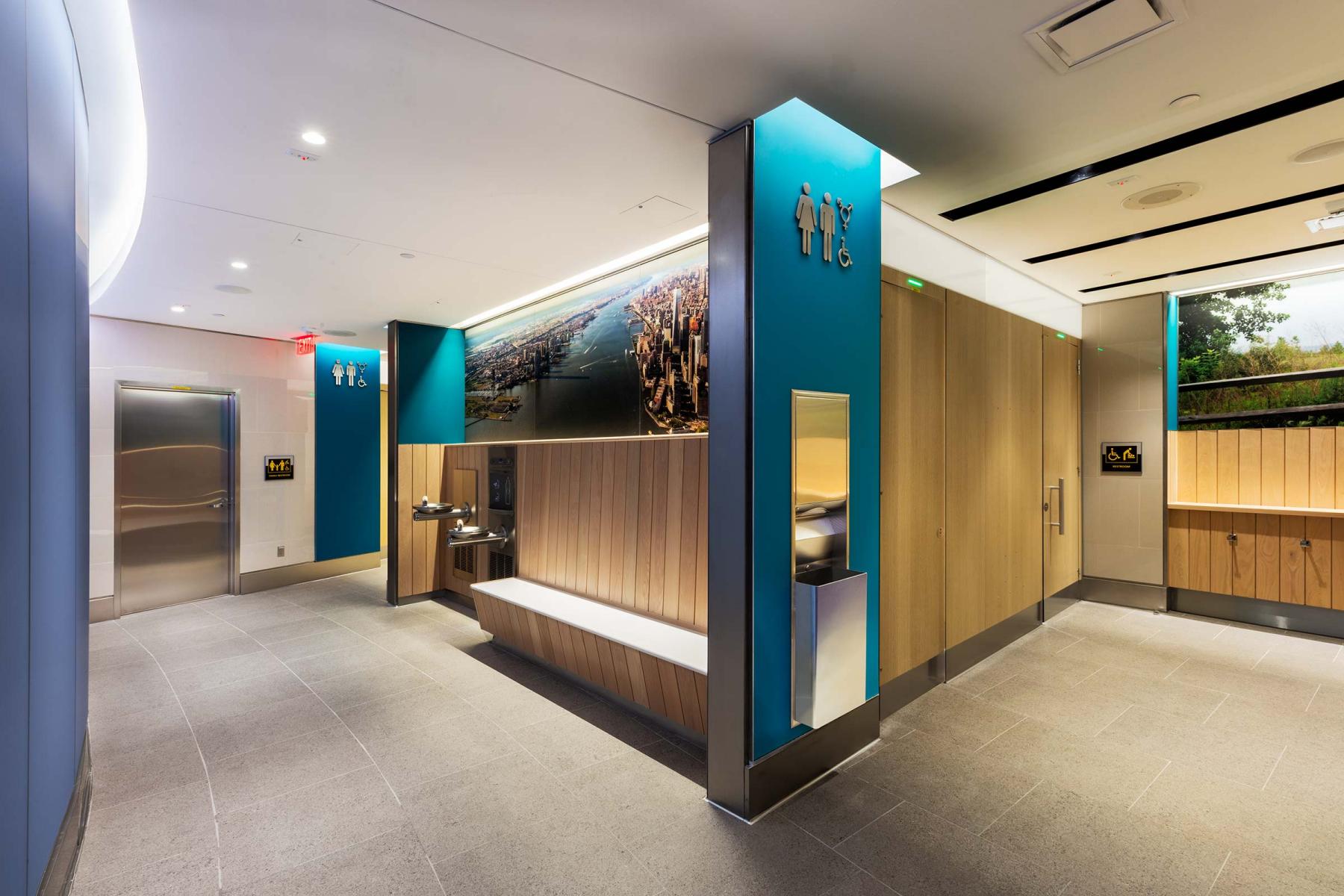 Newark Liberty International Airport -All Gender Restrooms : Port Authority NYNJ : New York NY Architectural Photographer | Interior and Exterior Photography