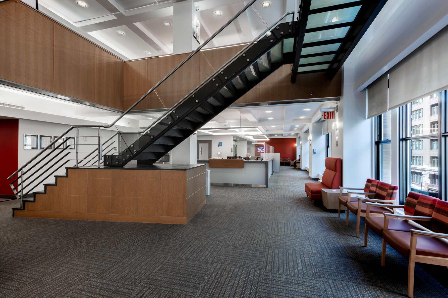 Waiting room at the United Health Care NYC space. : Dynamic Construction NY : New York NY Architectural Photographer | Interior and Exterior Photography