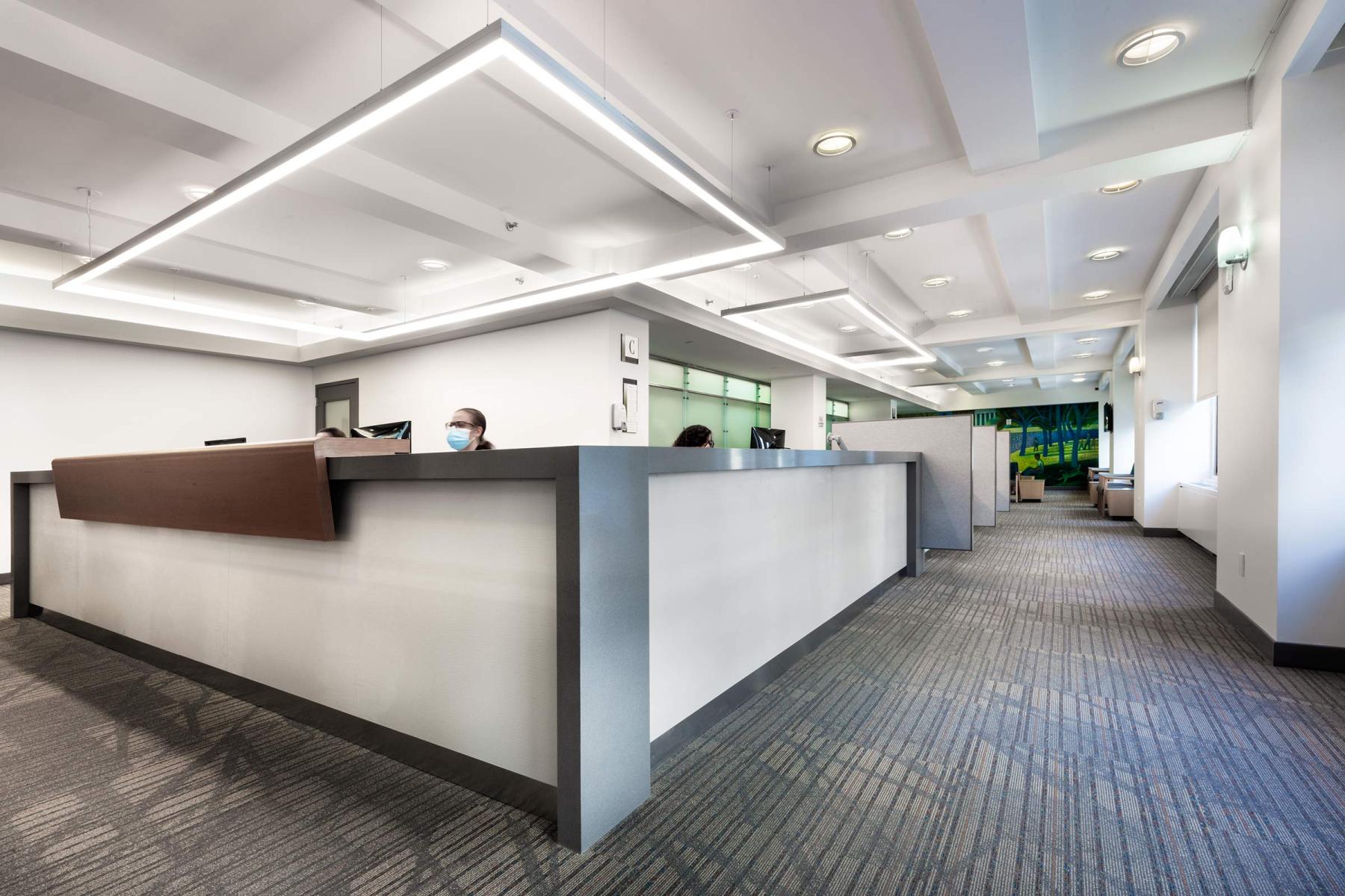 Reception area at the United Health Care NYC. : Dynamic Construction NY : New York NY Architectural Photographer | Interior and Exterior Photography